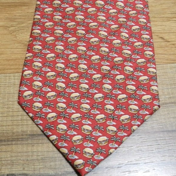 Vineyard Vines Mens Red Hamburger Palm Tree Tie - Picture 6 of 7